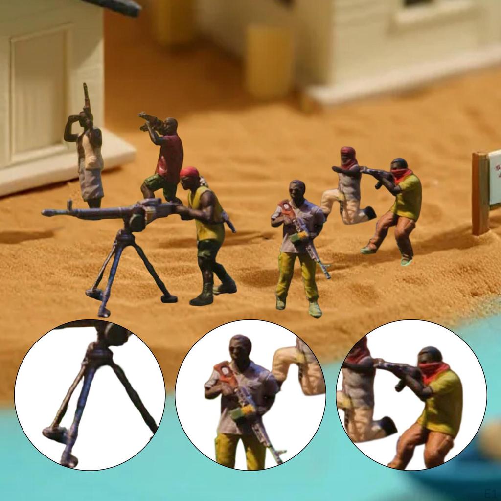 6 Miniature Figures At 1:64 Scale, Diorama Scenery, Decoration for Role-Playing Games, Indoor DIY