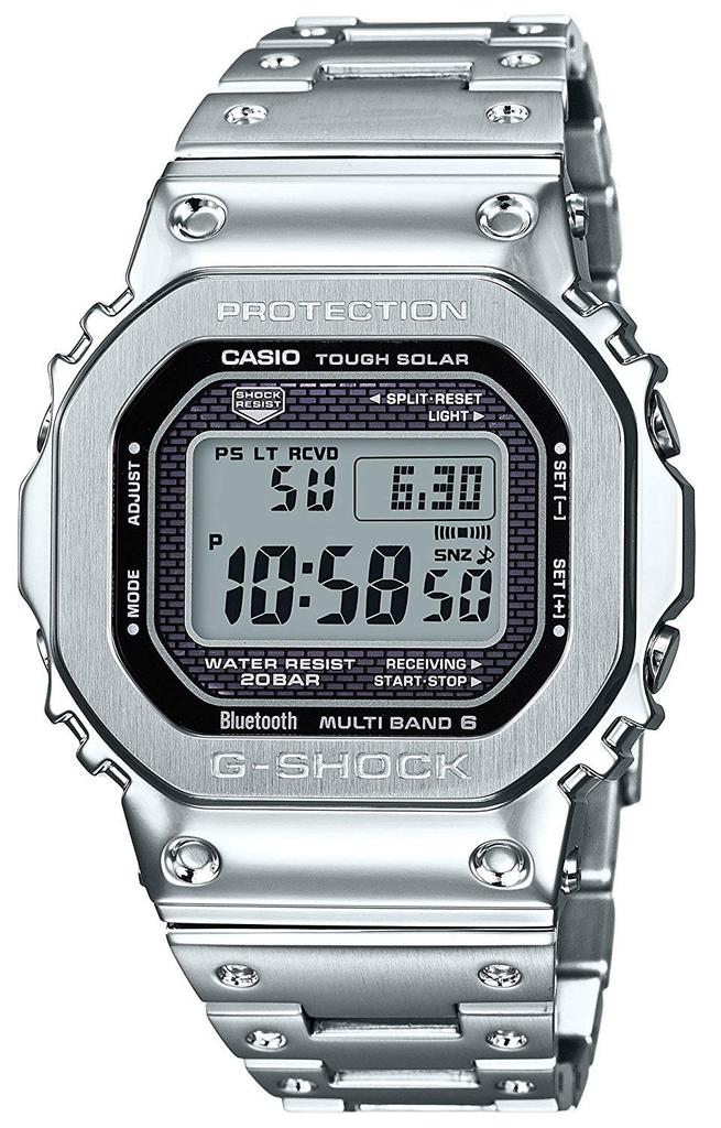 CASIO Digital Solar Full Metal G-SHOCK Men's Radio-Controlled Watch, Silver, GMW-B5000D-1 [Used]