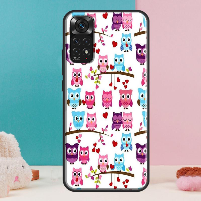 Fashion Cartoon Owl Case For Xiaomi Redmi Note 14 13 12 Pro 11 9 10 9S 10S 11S 12S Redmi 14C 13C 10C 12C Cover