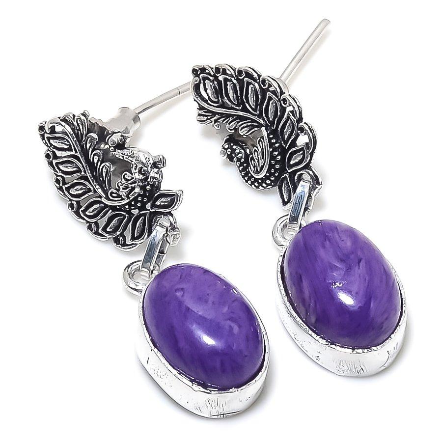 

Серьги ручной работы из стерлингового серебра 925 пробы с натуральным мозаичным драгоценным камнем 0,9 дюйма M5N01