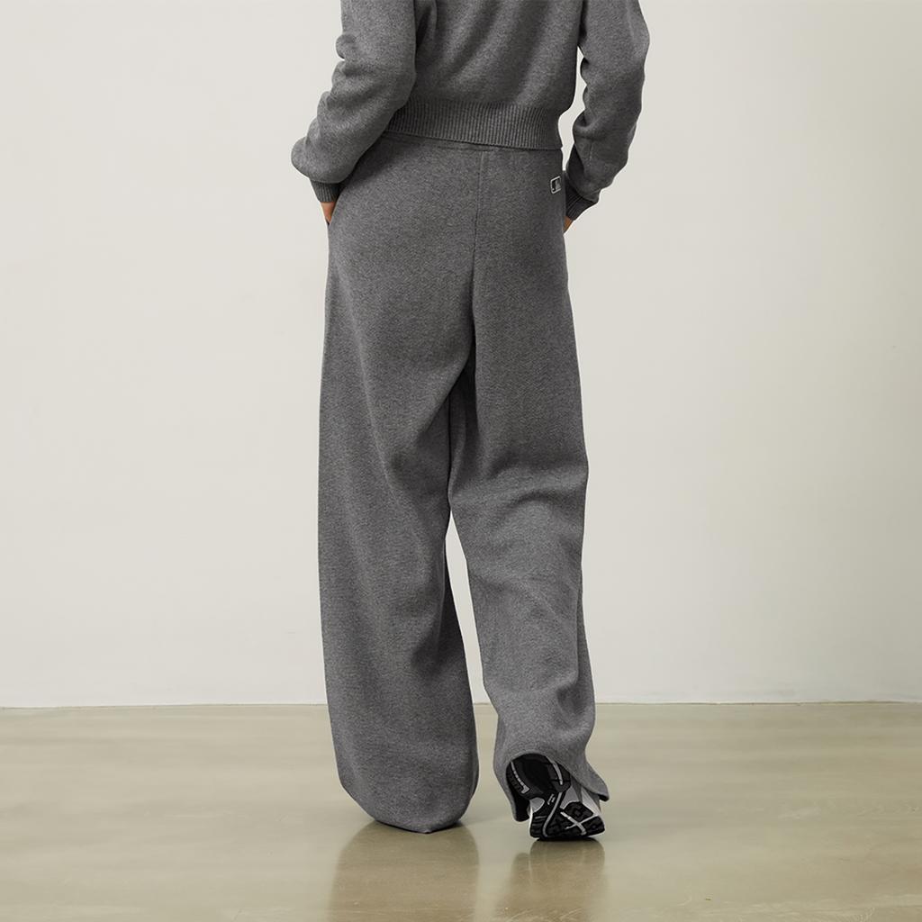 New MLB New York Yankees MLB Preppy Style Collection 24FW Knitted Fabric Pants Women's Dark Heather Gray 3FPTV0344-50MGD