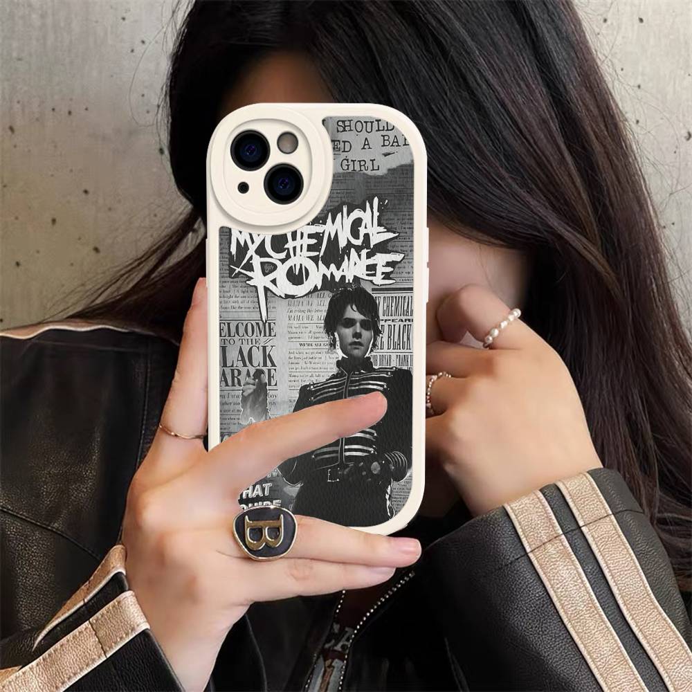 Rock Band M-My C-Chemical R-Romance For IPhone 16 15 14 13 12 11 Pro Max Plus Leather Phone Case
