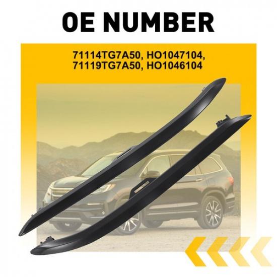 Bumper Trims For - Honda Pilot EX LX Front Left Right Black Side Garnish