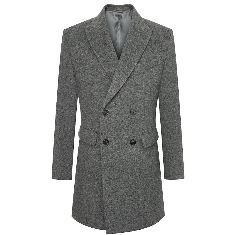 

Baoxiniao Double-faced Wool Mid-length Double-breasted Business Coat XL (50)
