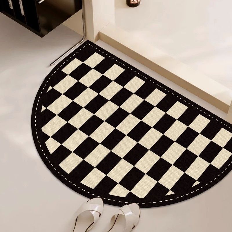 Half circular diatomaceous earth floor mat, bathroom water absorption, anti slip, quick drying, shower, and fall prevention