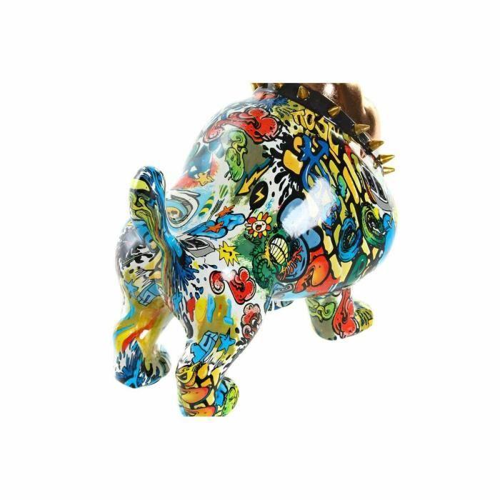 Figurine décorative - Bulldog doré - 21 x 16 x 20,5 cm - Multicouleur - Design contemporain