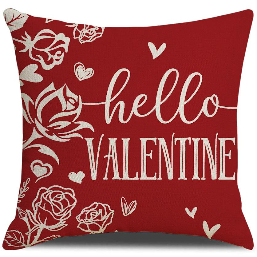 Classic Plaid Printed Pillowcase Valentine's Day Red Letters Love Home Sofa Decoration Cushion Pillow