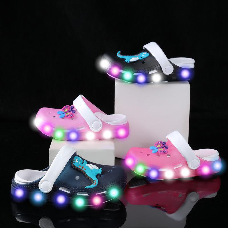 Children's LED Flashing Light-Up Summer Garden Sandals for Toddlers