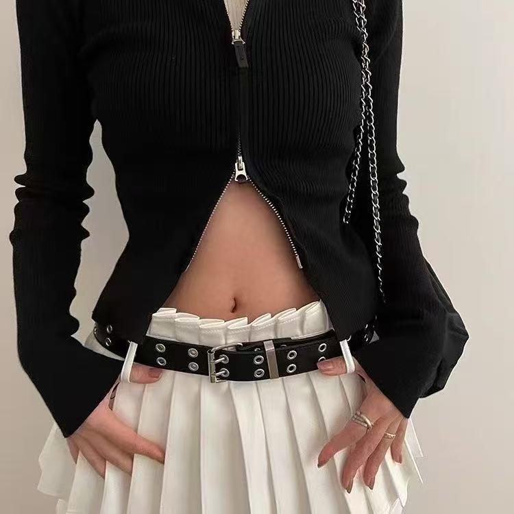 Unisex Punk Double Hole Belt: Personalized Korean Hip Hop Style, Versatile and Cool for Youth