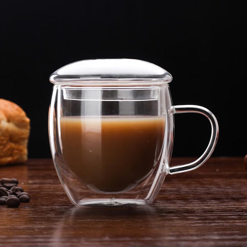 Shangqi Double Wall Glass Coffee/Juice Cup Set with Handle