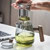 Glass Tea Pot With Wood Handle Chinese Heat-resistant Glass Teapot Transparent Steaming Tea Glass Kettle Tea Set Infuser Tea