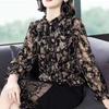 Chiffon Shirt Women, Simple Long-sleeved Bottoming Shirt, New Mom Clothing Loose Foreign Chiffon Shirt