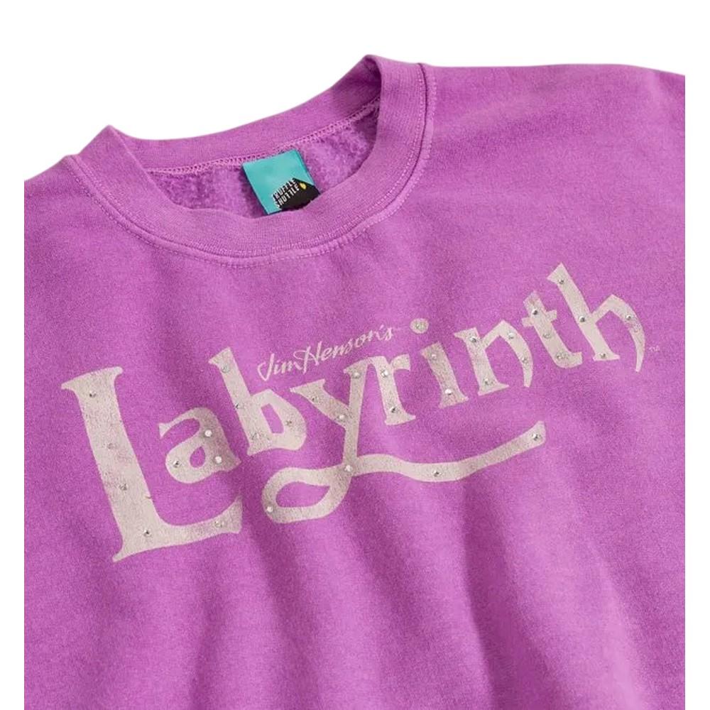 Labyrinth Unisex Adult Jewelled Vintage Wash Logo Sweatshirt