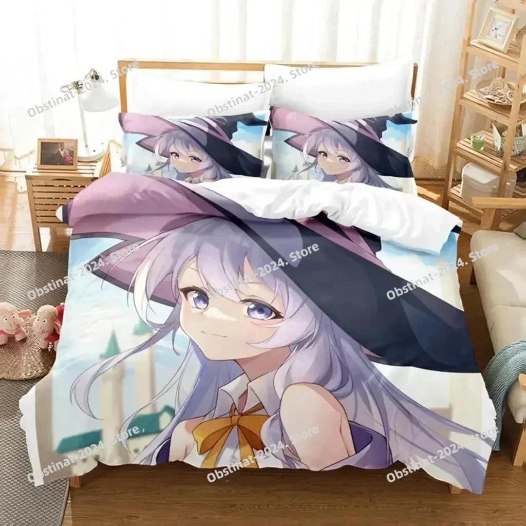 Wandering Witch Journey Of Elaina Bedding Set Printed single Comforter Quilt Bed Cover Pillow Case 3 Pieces Sets Kids Adult Size