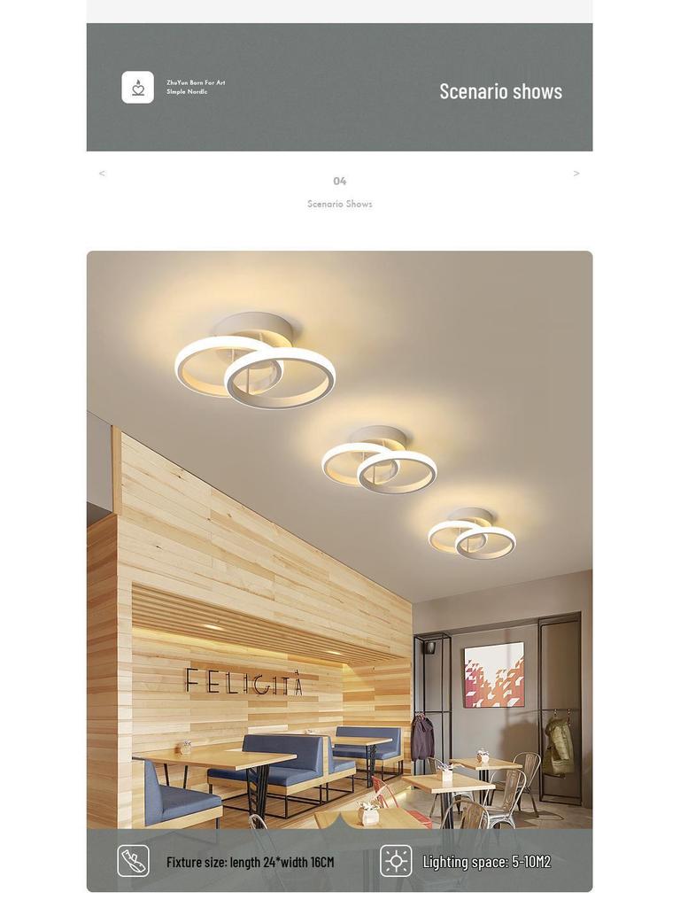 Modern Minimalist LED Ceiling Light for Hallway, Entrance, or Balcony