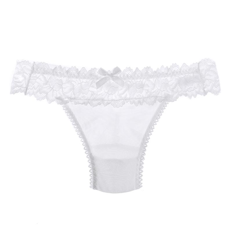 Dámské sexy krajkové kalhotky s nízkým pasem, šněrovací mašličky, dámské kalhotky s G-string spodním prádlem, s pokušením