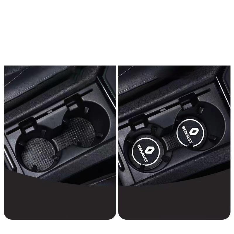 2pcs Car Water Cup Pad Silicone Coaster Anti Slip Holder Mat For Renault Clio Laguna Megane 2 3 Duster Logan Captur Talisman AA2