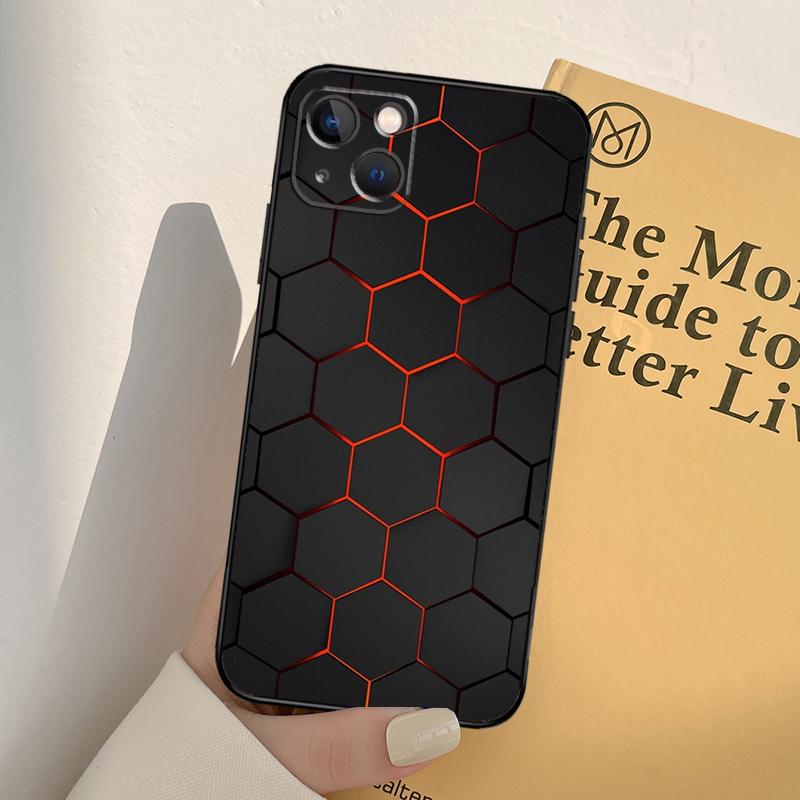3D Hexagonal Lights Phone Case For iPhone 12 11 13 14 Pro Max X XR XS Max 7 8 Plus SE 2020 12 Mini 13 Mini Cover