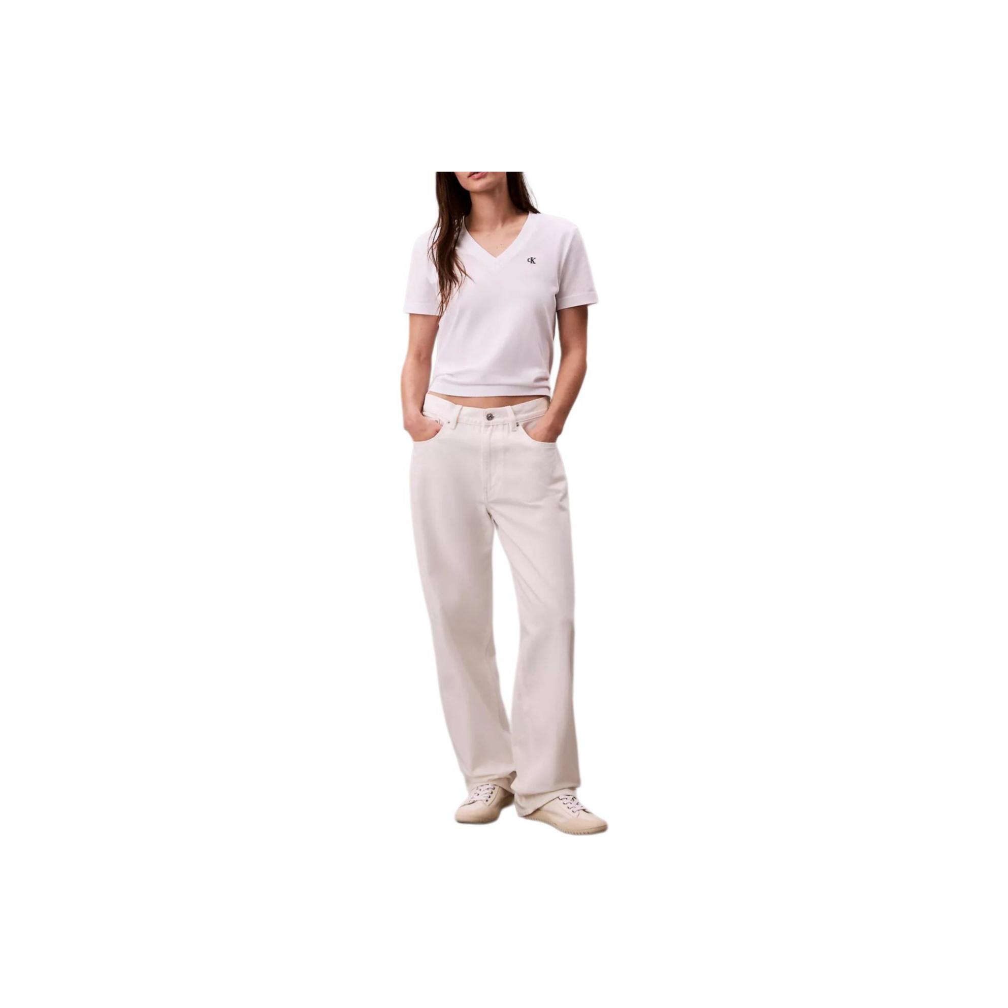 Calvin Klein Soft Minimalist Comfortable Round Neck Short Sleeve T-Shirt Women tops 47D265G-YAA S
