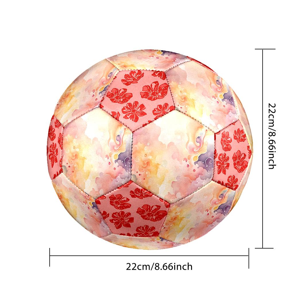 1PC Abstract Watercolor Flow Floral Soccer Ball Size 5 Football Machine Sewn Indoor/Outdoor Universal Football A65