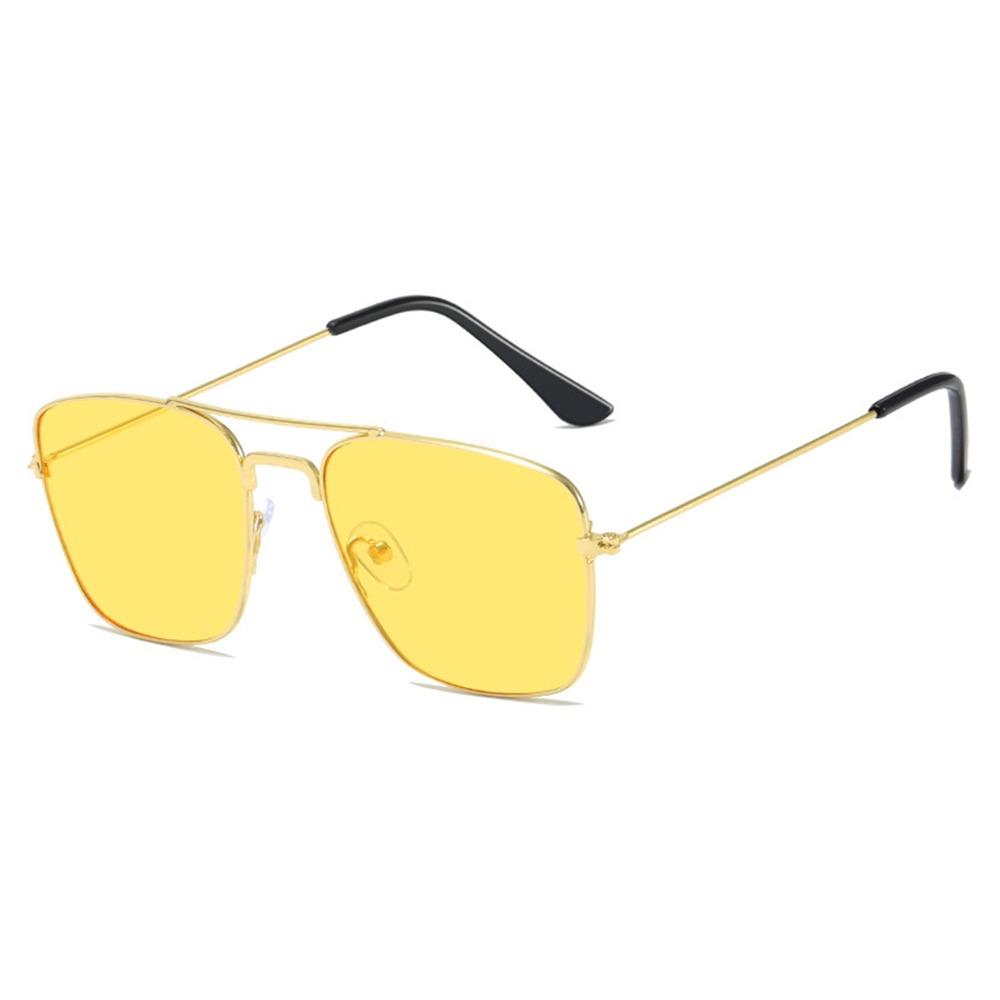 

Fashion Metal Double Bridge Sunglasses Square Colored Metal Sunglasses UV400 Eyewear Summer Travel Beach Driving