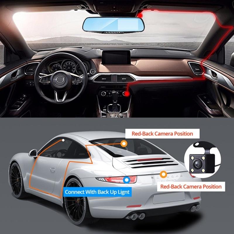 FHD 1080P Car DVR 2.8/4.3inch Wide Angle Night Vision Dash Cam Car Driving Recorder