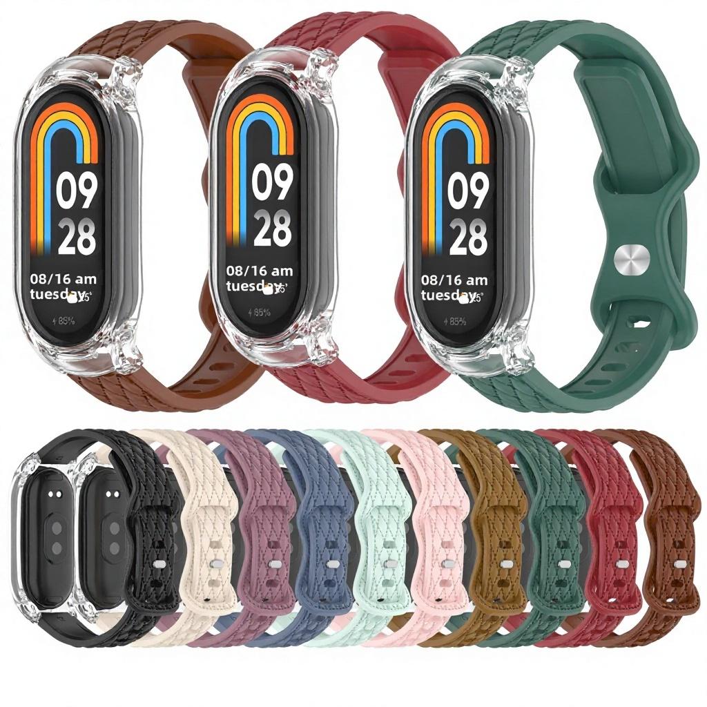 Кожаный силиконовый ремешок для Mi Band 10/34567/8/9 Ширина ремешка 12 мм Пряжка с одним кольцом Сделано в Китае