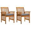 Day and Night - Day and Night Garden Dining Chairs 2 Units with Solid Acacia Wood Cushions