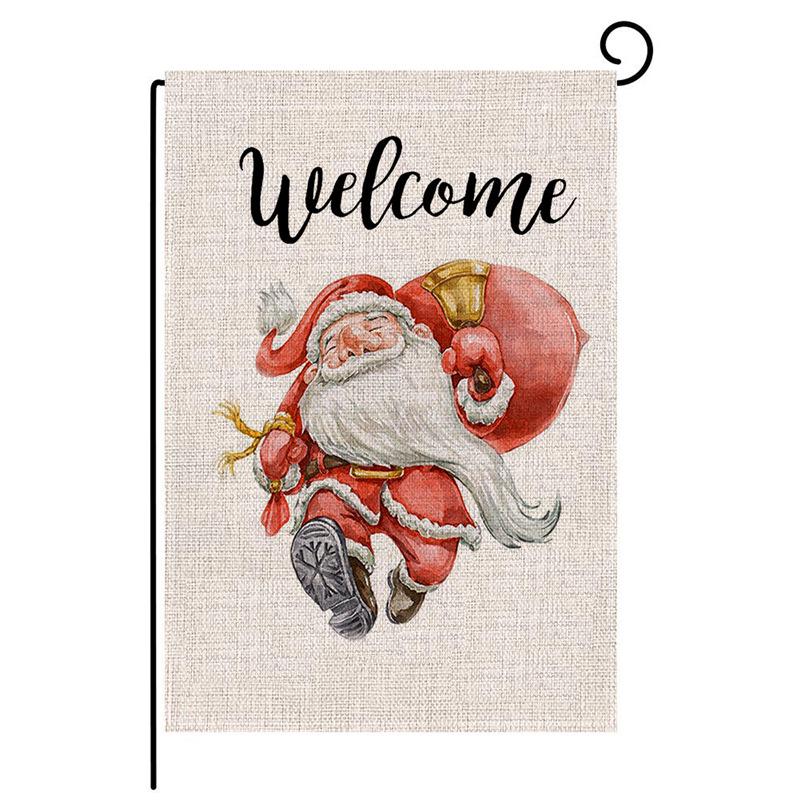 New Double-Sided Christmas Watercolor Garden Flag: Festive Design for Holiday Atmosphere