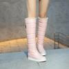 Winter Warm White Snow Boots 2024 Low Heels Shoes Women Knee High Boots Female Platform Plush Long Boats Mujer Black 34-43