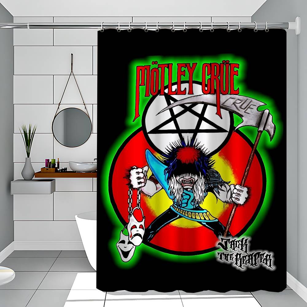 Popular Band M-Motley Crues Simple Shower Curtain Bathroom Shower Curtain Easy To Clean And Scrub Polyester Waterproof Opaque