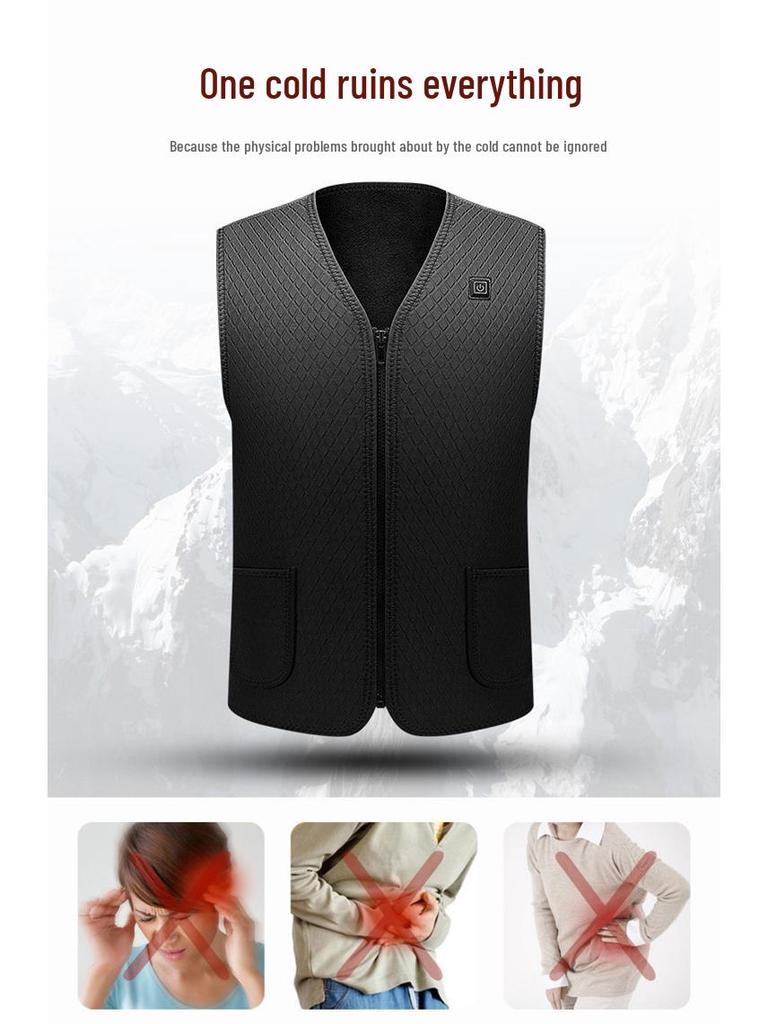 Unisex USB Heated Neoprene Vest - Smart, Constant Temperature Winter Wear
