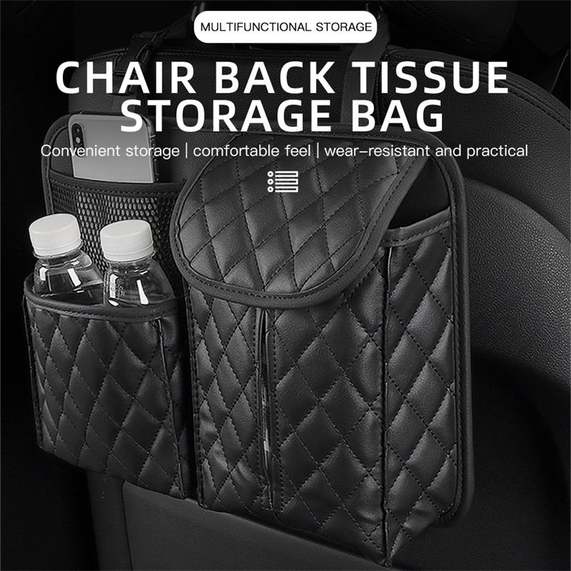 Multi-Purpose Popular Leather Car Boot Back Seat Box Organizer 1-3 Compartments Hanging Storage Bag Automotive Interior