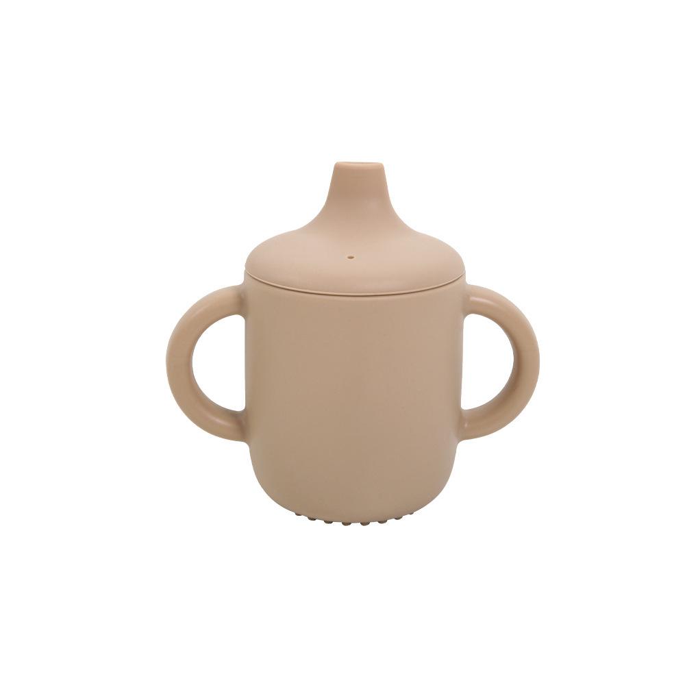 Food-Grade Silicone Straw Cup for Infants & Toddlers - Non-Slip, Leak-Proof, with Lid & Duckbill Spout, High-Temperature & Drop Resistant.