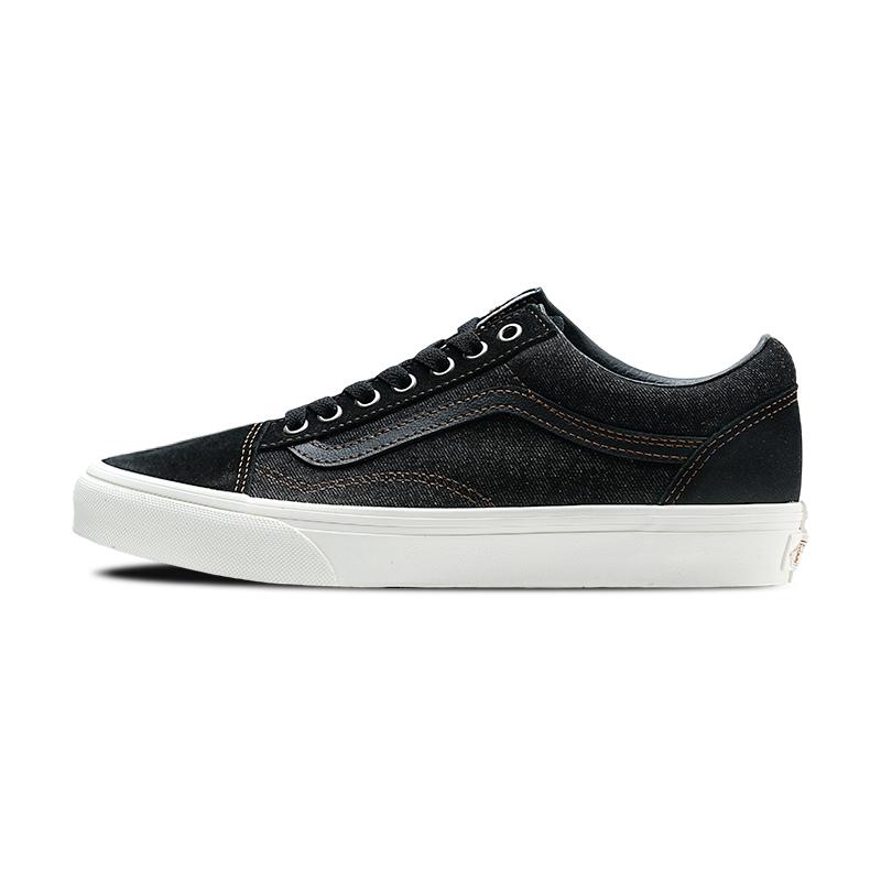 Vans Old Skool Leather Comfortable Versatile Low-Top Skate Shoes Unisex Sneaker Black VN000D7ZBPR
