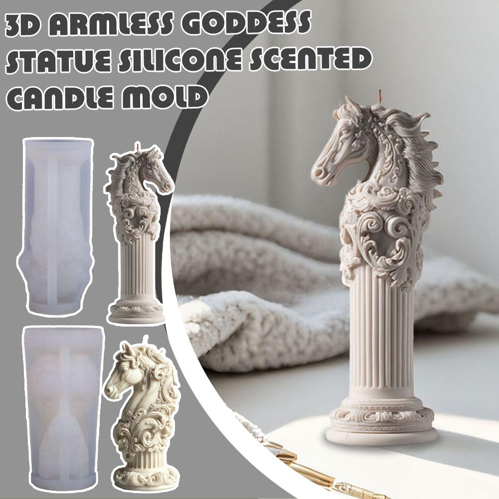 3D Horse Totem Candle Silicone Mold Scented Candle Mold Horse Plaster Resin Mold Handmade DIY Home Decor