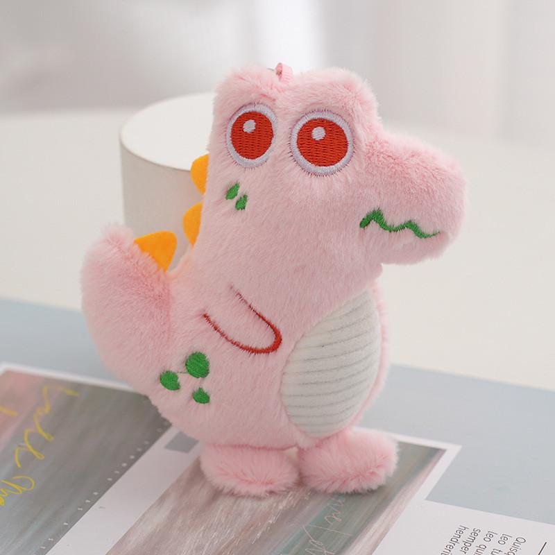 Adorable Plush Dinosaur Keychain Cute Cartoon Style Bag Accessory And Car Charm