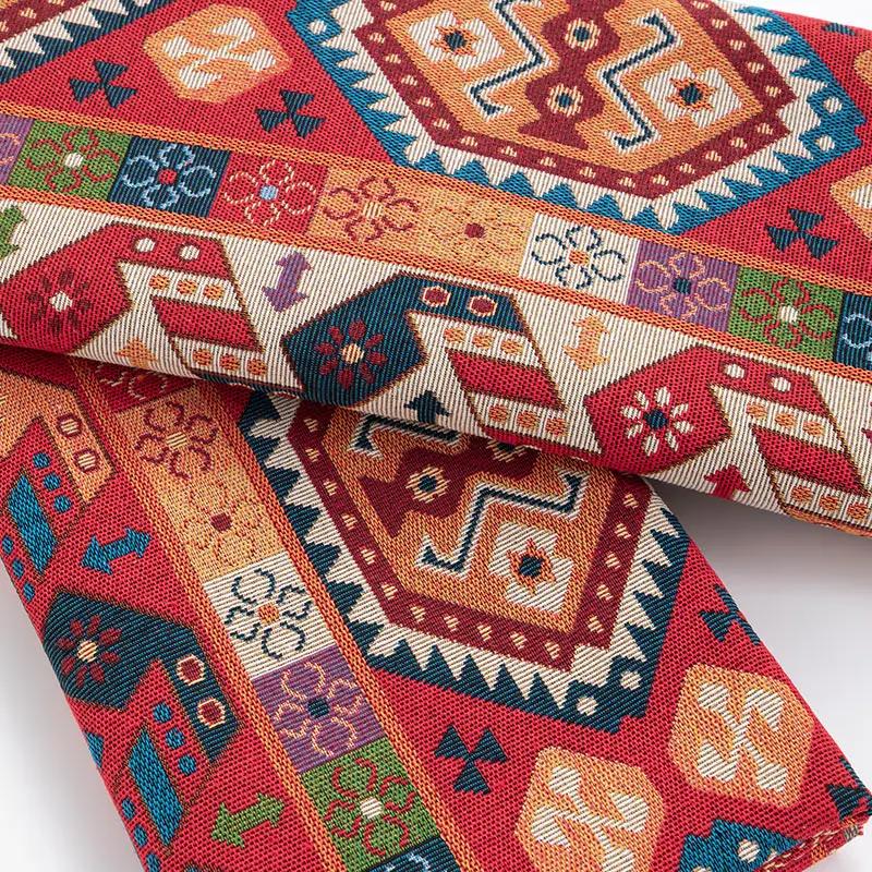 Bohemian Ethnic Style Jacquard Fabric Geometric Yarn Dyed Pattern Sewing Home Accessories Decor Textile by Half Meter