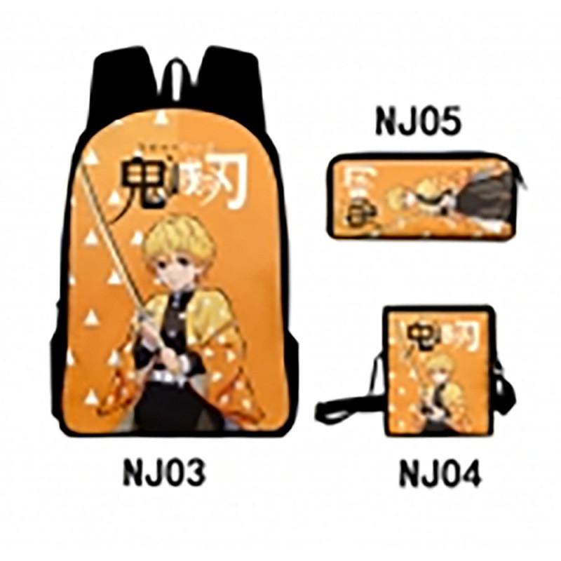Demon Slayer Kimetsu No Yaiba Backpack Set With Breathable Polyester For School And Travel