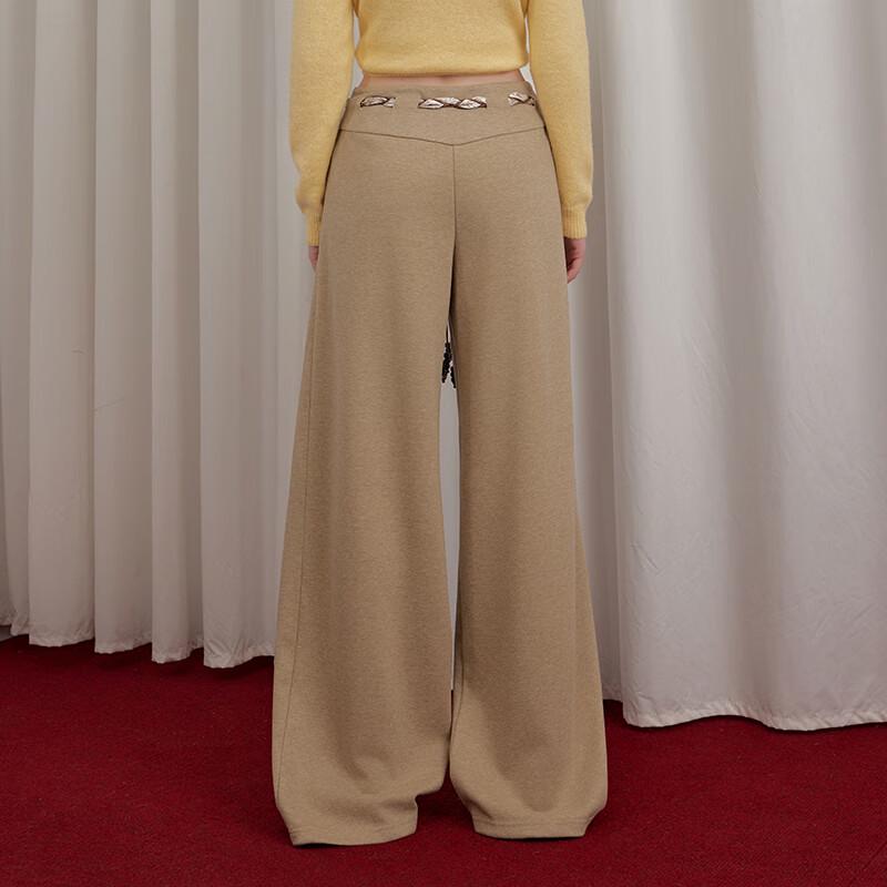 unifree Women's Retro Knit Drawstring Wide-Leg Lounge Pants