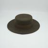French retro oat wool woolen flat top top hat women's autumn and winter versatile British wide brim Panama camel felt hat