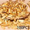 50/100pcs Ultra-Realistic Mini Gold Bars Simulated Gold Ingots Model Sets DIY Ornament Accessories Solid Material