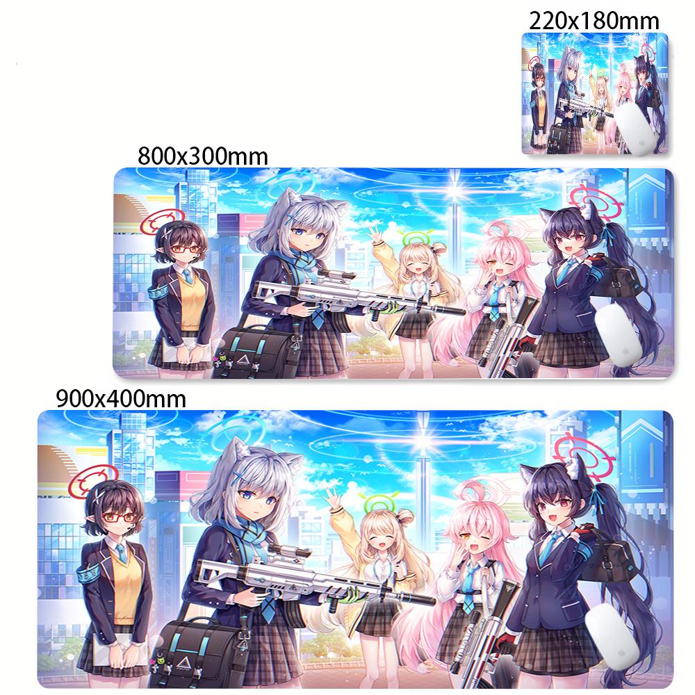 Cute Girl Mouse Pad Anime Blue Archive Kawaii Mousepad Laptop Pc Desk Mat Gamer Mats Large Mousepad NonSlip Keyboard Mouse Mat