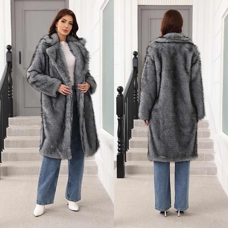 Suit Long Women's Imitation Fur Jacket New Thickened Light Fur Coat Fashion Coat