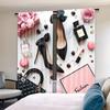 2 Pezzi Borse, tende con stampa cosmetici, adatte per camera da letto, soggiorno, decorazione cucina, decorazione casa, decorazione finestra