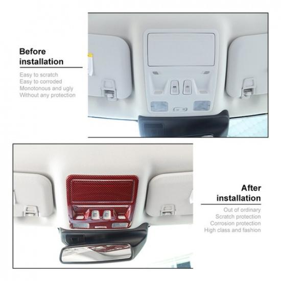 Red Carbon Fiber Front Reading Light Trim Cover for Ford Bronco Sport 21-25