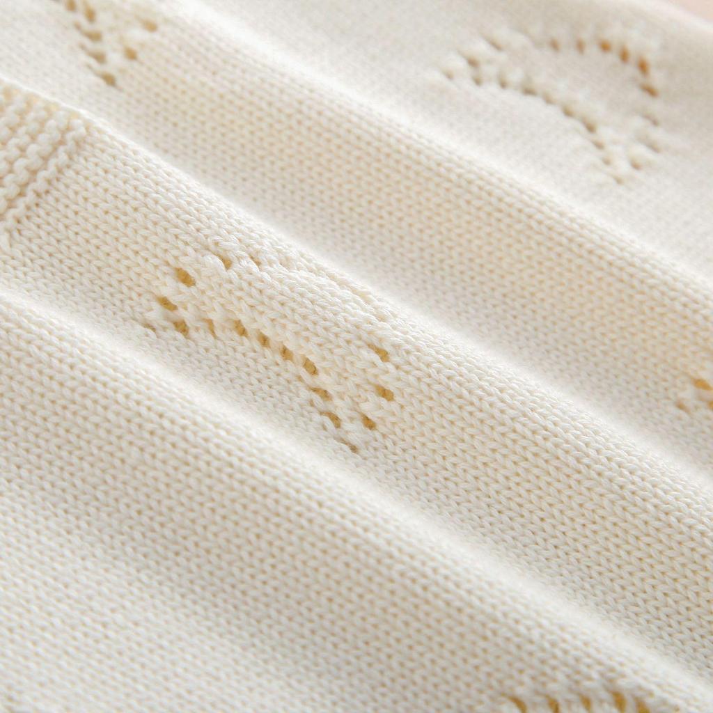 New Unisex Baby Knit Onesie - 100% Cotton, Spring/Autumn Style, Moon Design