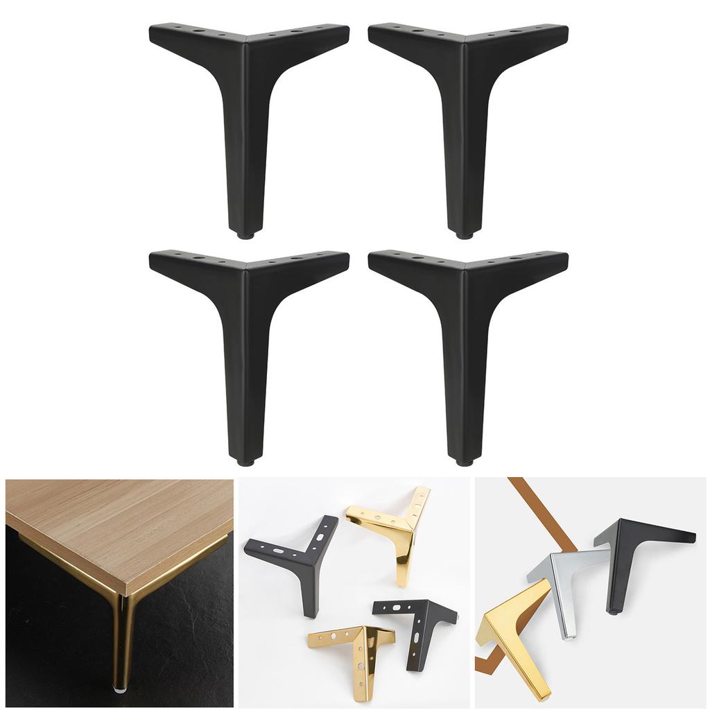 Set of 4 Metal Furniture Legs with Anti Slip Pads Metal Triangle Furniture Legs set for DIY Cabinet Sofa & Chair Support