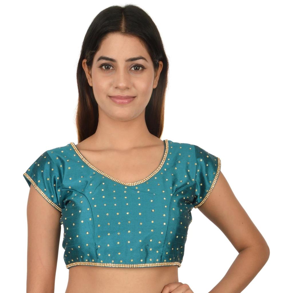 Pakisatni Party Wedding Wear Ethnic Blouse Indian Women's Silk Blend Choli Dress