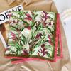 Korean Style Silk Square Scarf with Butterfly & Flower Print - Women's Fashion Accessory, Neck Tie, or Hair Scarf - Ideal Mother's Day Gift